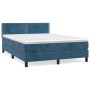 Box spring bed with dark blue velvet mattress 140x190 cm by , Beds and slatted bases - Ref: Foro24-3141243, Price: 407,64 €, ...