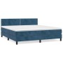 Boxspringbett mit dunkelblauer Samtmatratze 160x200 cm von , Betten und Lattenroste - Ref: Foro24-3141255, Preis: 474,99 €, R...