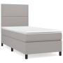 Box spring bed with light gray fabric mattress 90x190 cm by , Beds and slatted bases - Ref: Foro24-3141657, Price: 334,99 €, ...