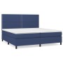 Cama box spring con colchón tela azul 200x200 cm de , Camas y somieres - Ref: Foro24-3141727, Precio: 728,14 €, Descuento: %