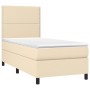 Cama box spring con colchón tela color crema 90x190 cm de , Camas y somieres - Ref: Foro24-3141662, Precio: 351,38 €, Descuen...