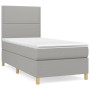 Box spring bed with light gray fabric mattress 80x200 cm by , Beds and slatted bases - Ref: Foro24-3142209, Price: 311,42 €, ...