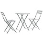 Garden bistro table and chairs set, 3 pieces, gray steel by vidaXL, Garden sets - Ref: Foro24-44355, Price: 91,85 €, Discount: %