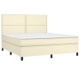 Cama box spring con colchón cuero sintético crema 160x200 cm de , Camas y somieres - Ref: Foro24-3142793, Precio: 578,94 €, D...