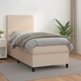 Cama box spring con colchón cuero sintético capuchino 80x200 cm de , Camas y somieres - Ref: Foro24-3142694, Precio: 349,06 €...