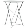 Garden bistro table and chairs set, 3 pieces, gray steel by vidaXL, Garden sets - Ref: Foro24-44355, Price: 91,85 €, Discount: %