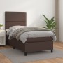 Cama box spring con colchón cuero sintético marrón 90x200 cm de , Camas y somieres - Ref: Foro24-3142764, Precio: 387,88 €, D...