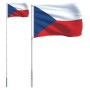 Mast and flag of Czech Republic aluminum 5.55 m by , Flags and windsocks - Ref: Foro24-3147139, Price: 58,78 €, Discount: %