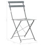 Garden bistro table and chairs set, 3 pieces, gray steel by vidaXL, Garden sets - Ref: Foro24-44355, Price: 91,85 €, Discount: %