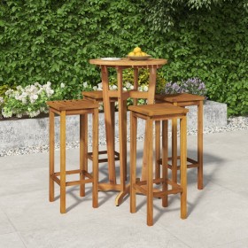 Hoher Gartentisch und Hocker, 5 Stück, massives Akazienholz von , Gartensets - Ref: Foro24-3154385, Preis: 245,07 €, Rabatt: %