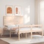 Cama para personas mayores con cabecero madera maciza 140x200cm de , Camas y somieres - Ref: Foro24-3195481, Precio: 152,64 €...