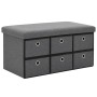 Synthetic linen folding storage bench 76x38x38 dark gray by vidaXL, Benches for halls and storage - Ref: Foro24-247095, Price...