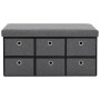 Banco almacenaje plegable lino sintético 76x38x38 gris oscuro de vidaXL, Bancos para recibidores y almacenamiento - Ref: Foro...