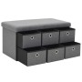 Synthetic linen folding storage bench 76x38x38 dark gray by vidaXL, Benches for halls and storage - Ref: Foro24-247095, Price...