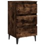 Mesita de noche 2 uds patas de metal roble ahumado 40x35x69 cm de , Mesitas de noche - Ref: Foro24-813141, Precio: 116,26 €, ...