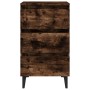 Mesita de noche 2 uds patas de metal roble ahumado 40x35x69 cm de , Mesitas de noche - Ref: Foro24-813141, Precio: 116,26 €, ...