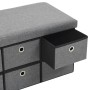 Synthetic linen folding storage bench 76x38x38 dark gray by vidaXL, Benches for halls and storage - Ref: Foro24-247095, Price...