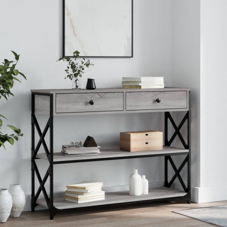 Sonoma gray engineered wood console table 100x28x75 cm by , Side tables - Ref: Foro24-834193, Price: 91,95 €, Discount: %