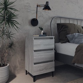 2 pcs bedside tables with Sonoma gray metal legs 40x35x69 cm by , Nightstands - Ref: Foro24-813143, Price: 133,99 €, Discount: %