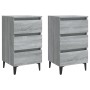 2 pcs bedside tables with Sonoma gray metal legs 40x35x69 cm by , Nightstands - Ref: Foro24-813143, Price: 131,09 €, Discount: %