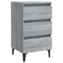 Mesitas de noche 2 uds con patas metal gris Sonoma 40x35x69 cm de , Mesitas de noche - Ref: Foro24-813143, Precio: 131,09 €, ...