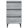 2 pcs bedside tables with Sonoma gray metal legs 40x35x69 cm by , Nightstands - Ref: Foro24-813143, Price: 131,09 €, Discount: %