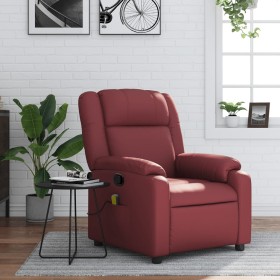 Sillón de masaje reclinable cuero sintético rojo tinto de , Sillones - Ref: Foro24-373533, Precio: 238,65 €, Descuento: %