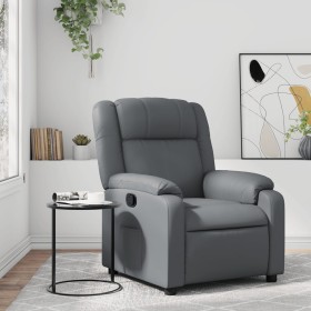 Sillón reclinable de cuero sintético gris de , Sillones - Ref: Foro24-373525, Precio: 209,94 €, Descuento: %