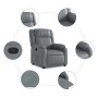 Sillón reclinable de cuero sintético gris de , Sillones - Ref: Foro24-373525, Precio: 236,16 €, Descuento: %