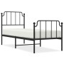 Bed frame with headboard and black metal footboard 75x190 cm by , Beds and slatted bases - Ref: Foro24-373895, Price: 63,99 €...