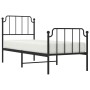 Bed frame with headboard and black metal footboard 75x190 cm by , Beds and slatted bases - Ref: Foro24-373895, Price: 63,99 €...