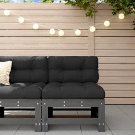 Central garden sofa solid gray pine wood by , Modular outdoor sofas - Ref: Foro24-825613, Price: 77,99 €, Discount: %