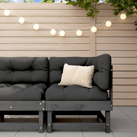 Garden corner sofa solid gray pine wood by , Modular outdoor sofas - Ref: Foro24-825368, Price: 71,52 €, Discount: %