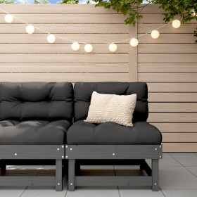 Zentrales Gartensofa aus massivem grauem Kiefernholz von , Modulare Sofas für den Außenbereich - Ref: Foro24-825375, Preis: 6...