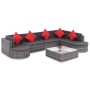 Set de muebles de jardín 8 pzas y cojines ratán sintético gris de vidaXL, Conjuntos de jardín - Ref: Foro24-44424, Precio: 75...