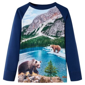 Navy blue long-sleeved children's t-shirt size 140 by , Kids T-shirts - Ref: Foro24-12753, Price: 10,99 €, Discount: %