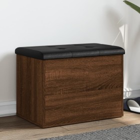 Brown oak engineered wood storage bench 62x42x45 cm by , Benches for halls and storage - Ref: Foro24-835046, Price: 70,54 €, ...