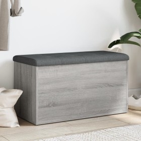 Sonoma gray engineered wood storage bench 82x42x45 cm by , Benches for halls and storage - Ref: Foro24-835052, Price: 82,99 €...