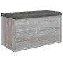 Banco con almacenaje madera ingeniería gris Sonoma 82x42x45 cm de , Bancos para recibidores y almacenamiento - Ref: Foro24-83...