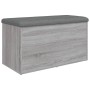 Banco con almacenaje madera ingeniería gris Sonoma 82x42x45 cm de , Bancos para recibidores y almacenamiento - Ref: Foro24-83...