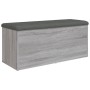 Banco con almacenaje madera ingeniería gris Sonoma 102x42x45 cm de , Bancos para recibidores y almacenamiento - Ref: Foro24-8...