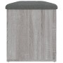 Banco con almacenaje madera ingeniería gris Sonoma 102x42x45 cm de , Bancos para recibidores y almacenamiento - Ref: Foro24-8...