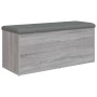 Banco con almacenaje madera ingeniería gris Sonoma 102x42x45 cm de , Bancos para recibidores y almacenamiento - Ref: Foro24-8...