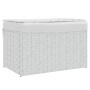 Cesto ropa sucia con tapa ratán sintético blanco 55,5x35x34 cm de , Cestas para ropa - Ref: Foro24-372053, Precio: 54,38 €, D...