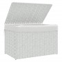 Cesto ropa sucia con tapa ratán sintético blanco 55,5x35x34 cm de , Cestas para ropa - Ref: Foro24-372053, Precio: 54,38 €, D...