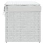 Dirty clothes basket with lid white synthetic rattan 55.5x35x34 cm by , Laundry baskets - Ref: Foro24-372053, Price: 54,38 €,...