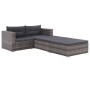 Set de muebles de jardín 3 pzas y cojines ratán sintético gris de vidaXL, Conjuntos de jardín - Ref: Foro24-44427, Precio: 34...