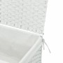 Dirty clothes basket with lid white synthetic rattan 55.5x35x34 cm by , Laundry baskets - Ref: Foro24-372053, Price: 54,38 €,...