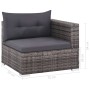 Set de muebles de jardín 3 pzas y cojines ratán sintético gris de vidaXL, Conjuntos de jardín - Ref: Foro24-44427, Precio: 34...