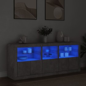 Concrete gray sideboard with LED lights 162x37x67 cm by , Sideboards - Ref: Foro24-3208998, Price: 191,31 €, Discount: %